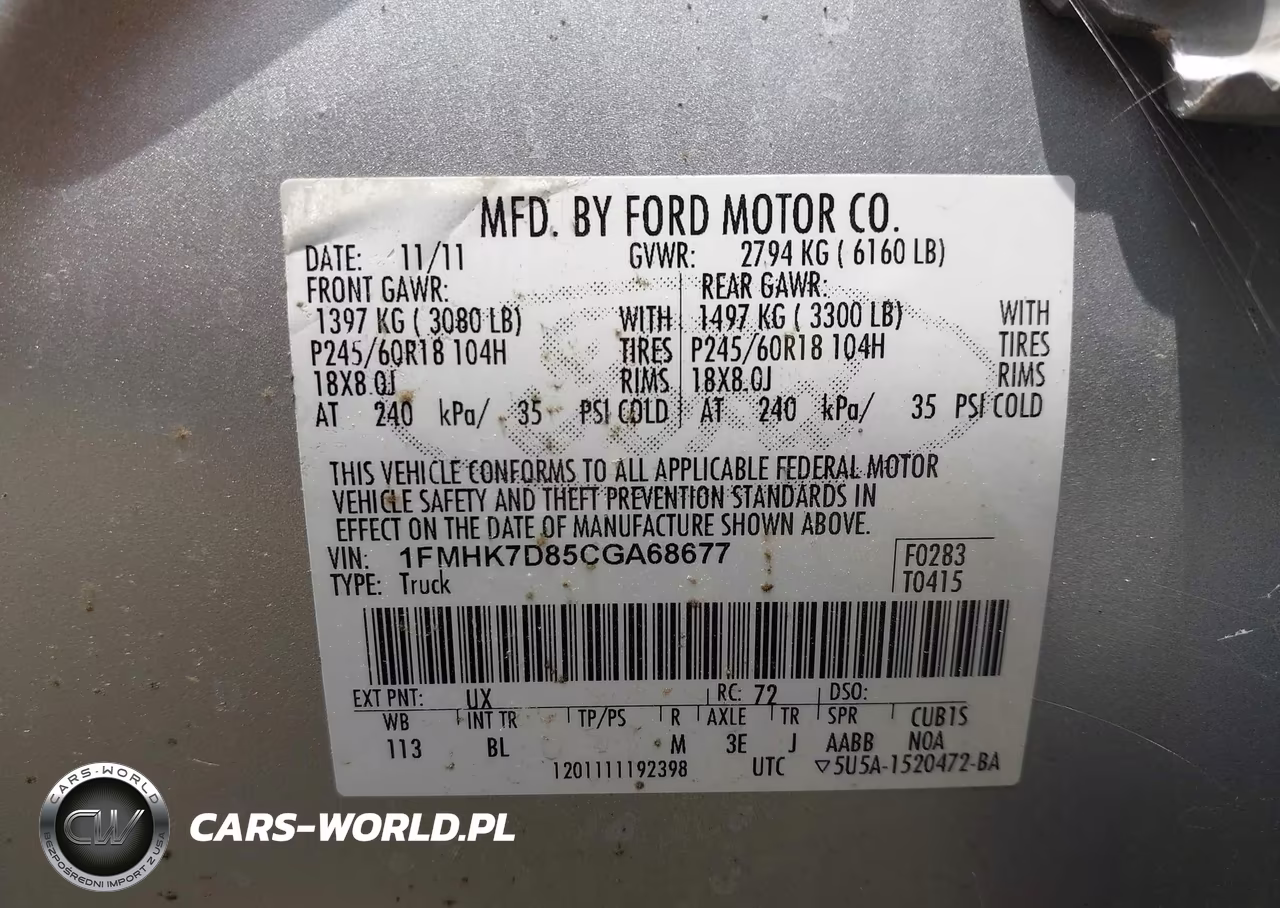 2012 Ford Explorer Xlt VIN:1FMHK7D85CGA68677 - 9