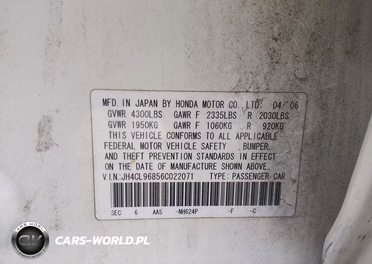 2006 Acura Tsx VIN:JH4CL96856C022071 - 9