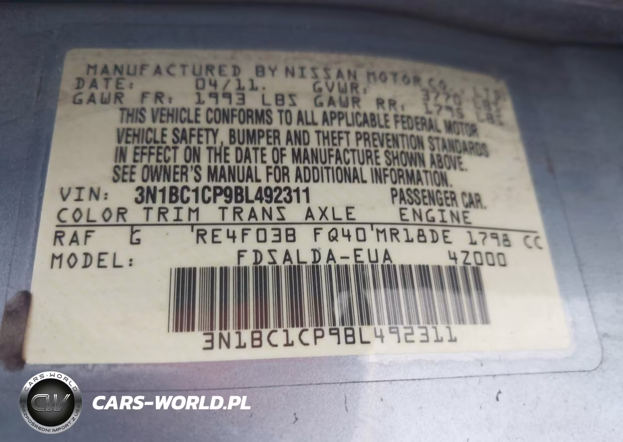 2011 Nissan Versa 1.8S VIN:3N1BC1CP9BL492311 - 9