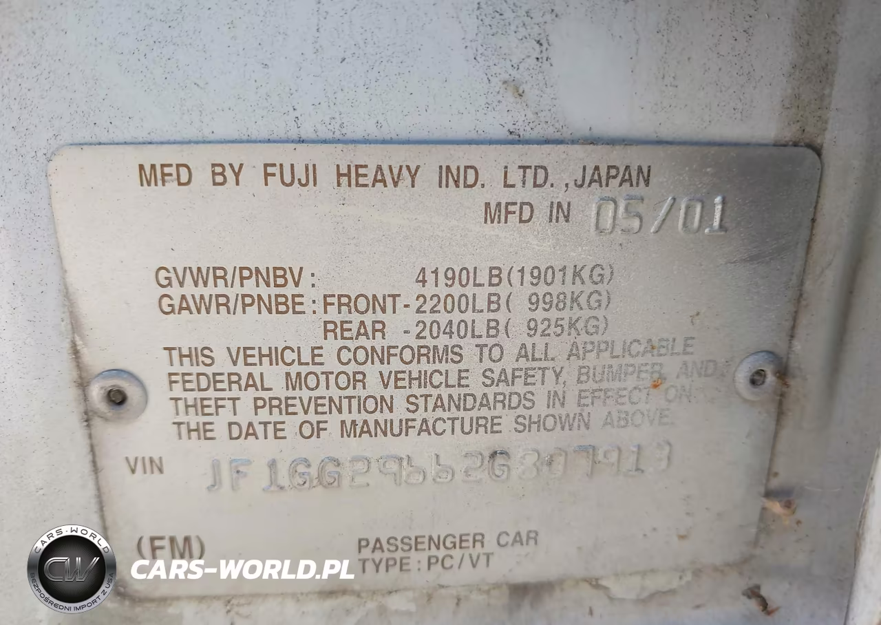 2002 Subaru Impreza Wrx VIN:JF1GG29662G807913 - 9