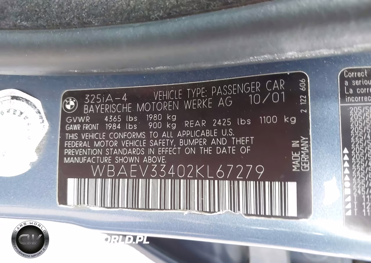 2002 BMW 3 Series 325I VIN:WBAEV33402KL67279 - 9