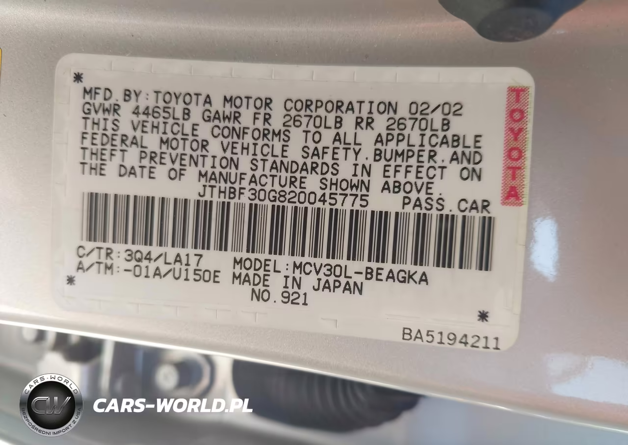 2002 Lexus Es 300 VIN:JTHBF30G820045775 - 9