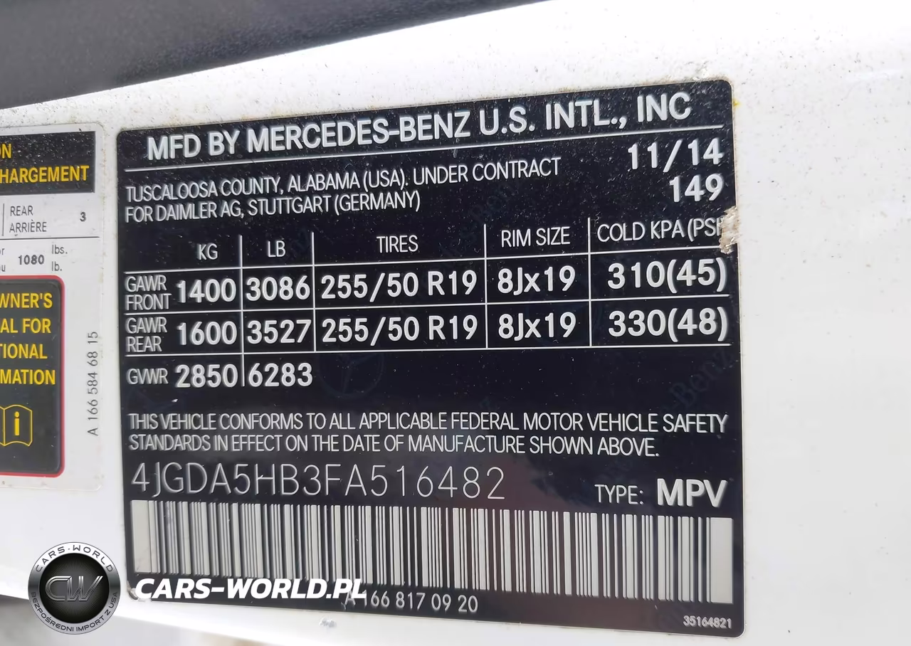 2015 Mercedes-Benz Ml 350 4Matic VIN:4JGDA5HB3FA516482 - 9