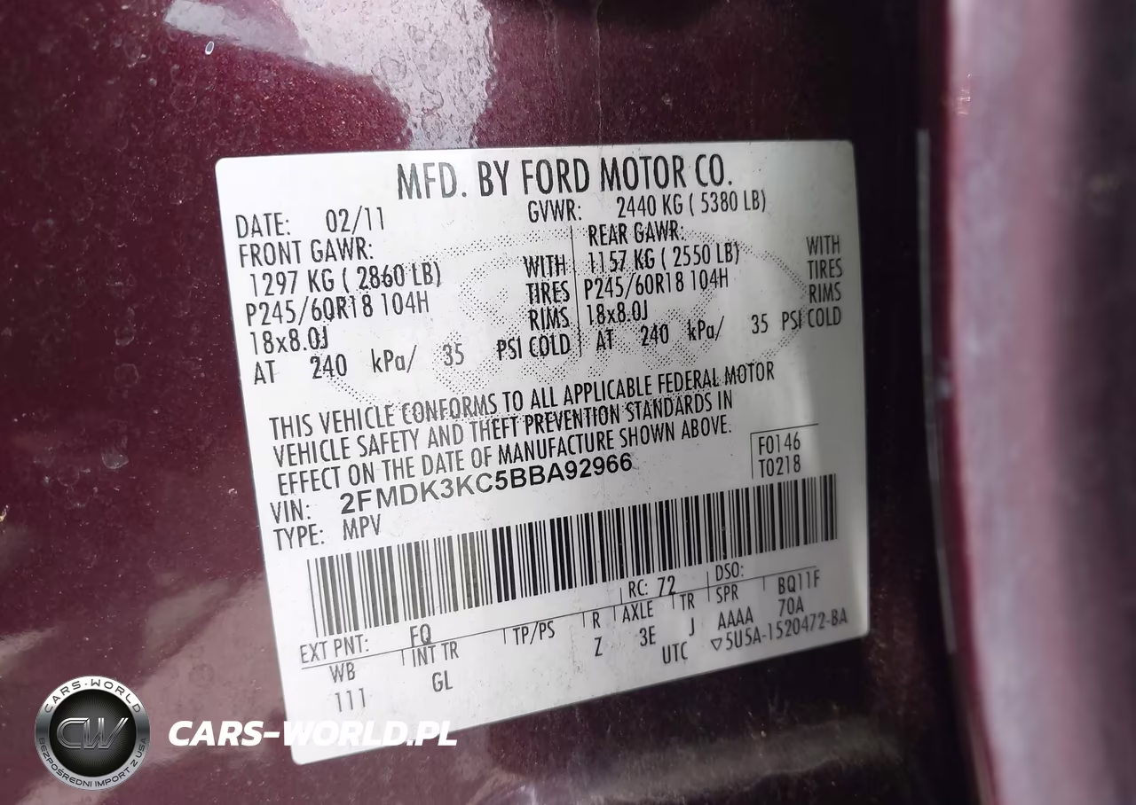 2011 Ford Edge Limited VIN:2FMDK3KC5BBA92966 - 9