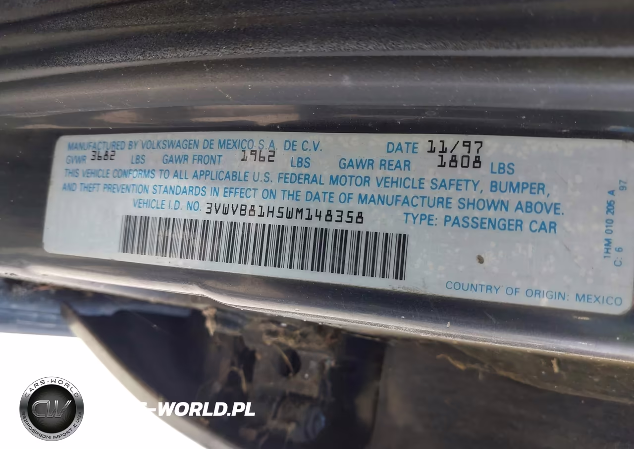 1998 Volkswagen Jetta Gt VIN:3VWVB81H5WM148358 - 9