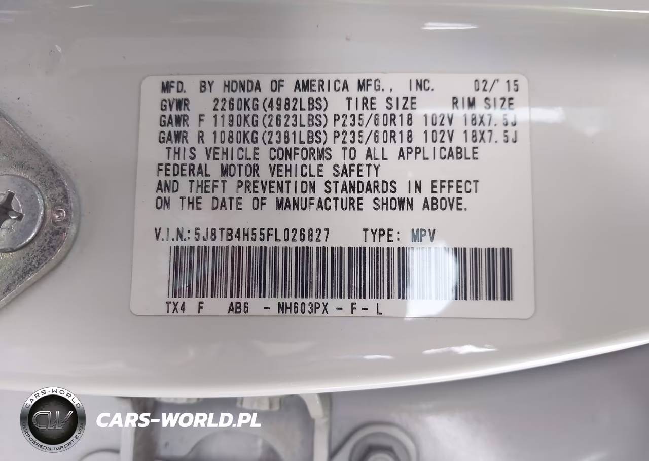 2015 Acura Rdx VIN:5J8TB4H55FL026827 - 9