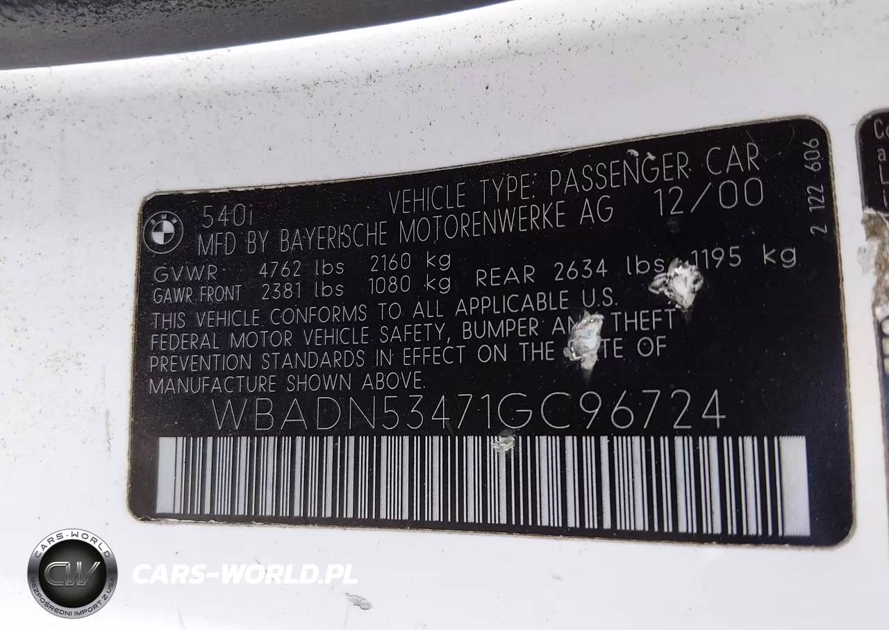 2001 BMW 540I VIN:WBADN53471GC96724 - 9