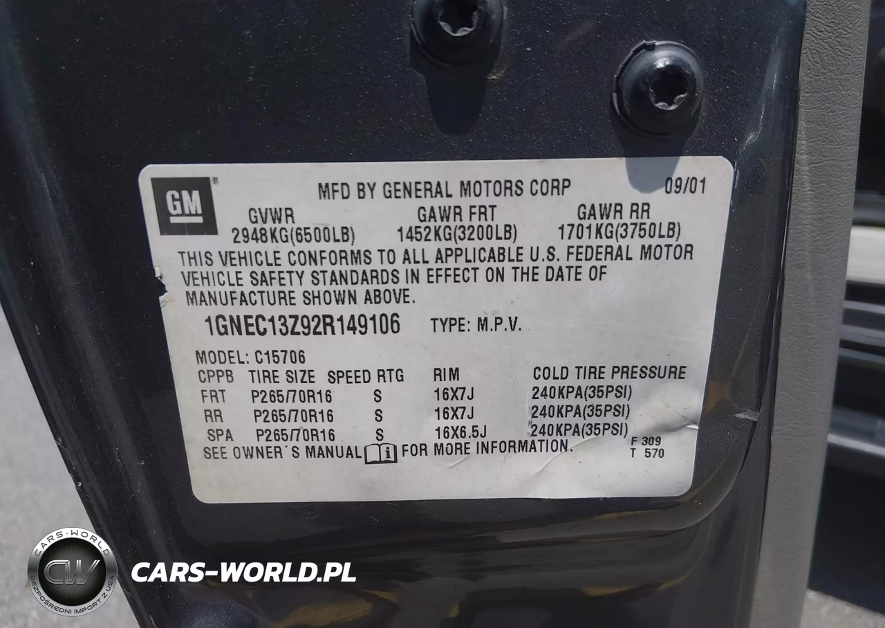 2002 Chevrolet Tahoe Lt VIN:1GNEC13Z92R149106 - 9