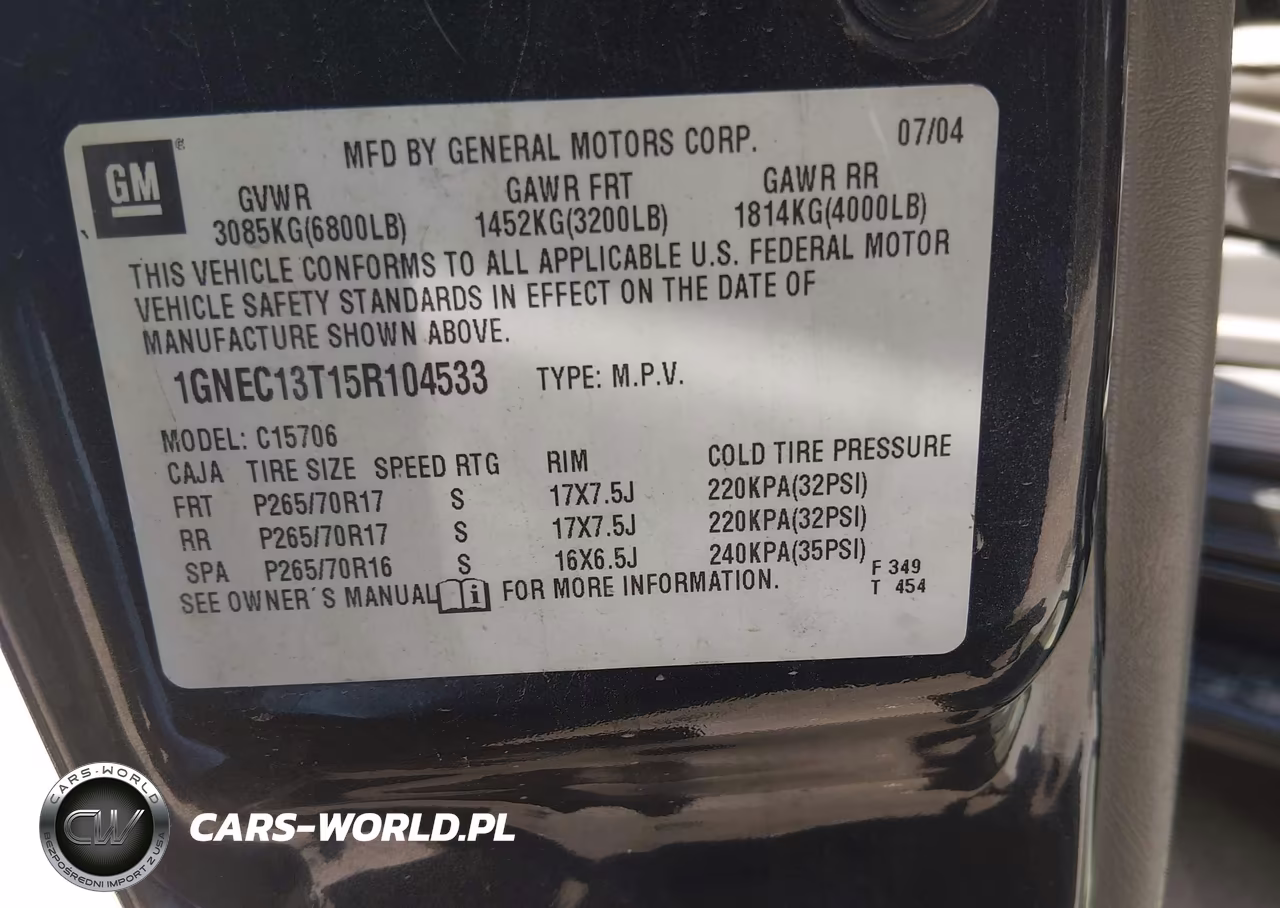 2005 Chevrolet Tahoe Lt VIN:1GNEC13T15R104533 - 9