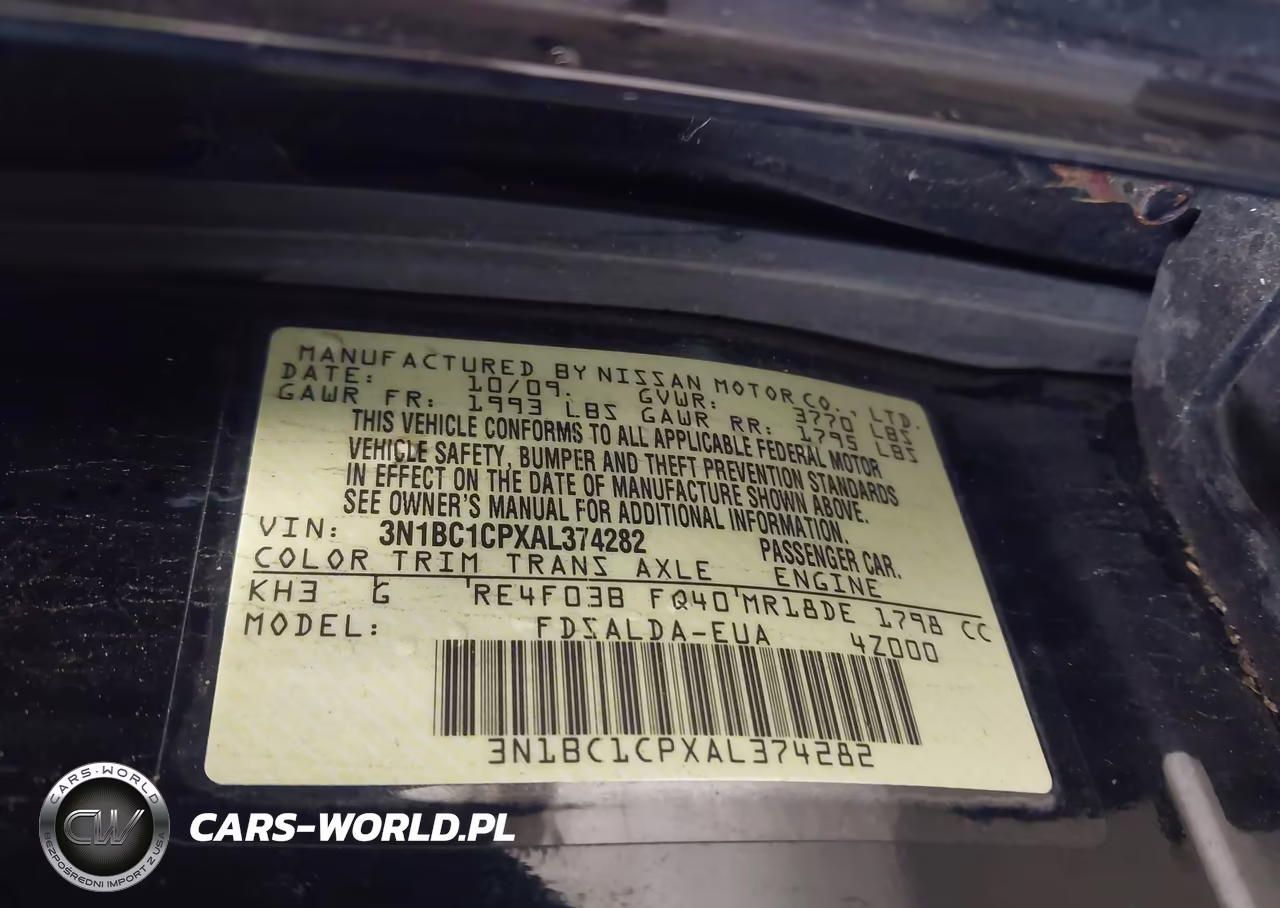 2010 Nissan Versa 1.8S VIN:3N1BC1CPXAL374282 - 9