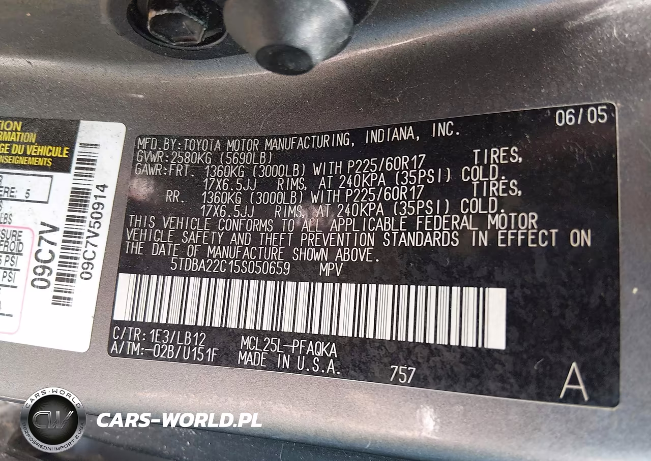 2005 Toyota Sienna Xle Limited VIN:5TDBA22C15S050659 - 9