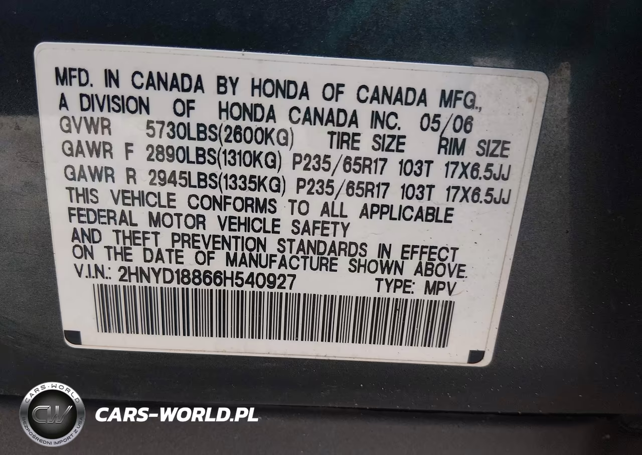 2006 Acura Mdx VIN:2HNYD18866H540927 - 9