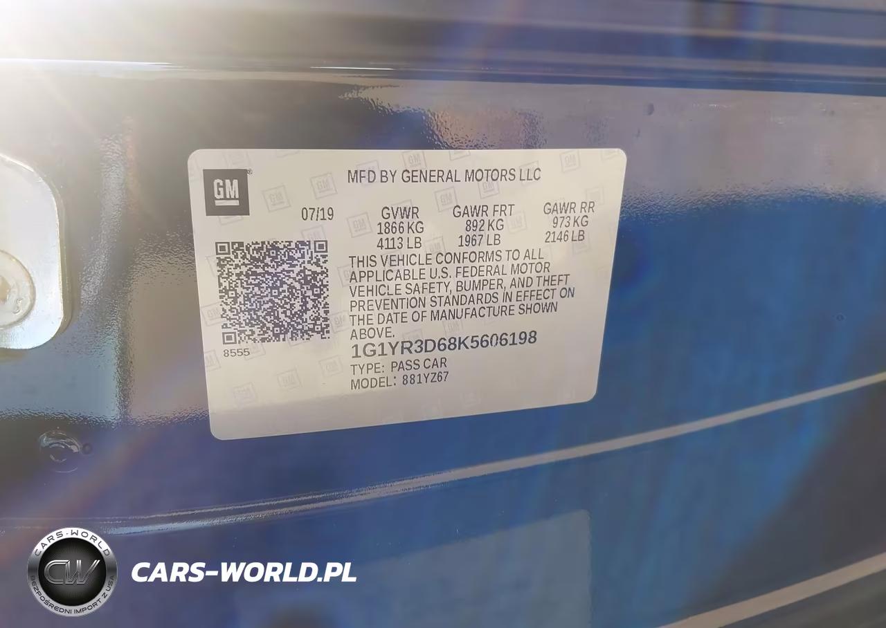 2019 Chevrolet Corvette Z06 VIN:1G1YR3D68K5606198 - 9