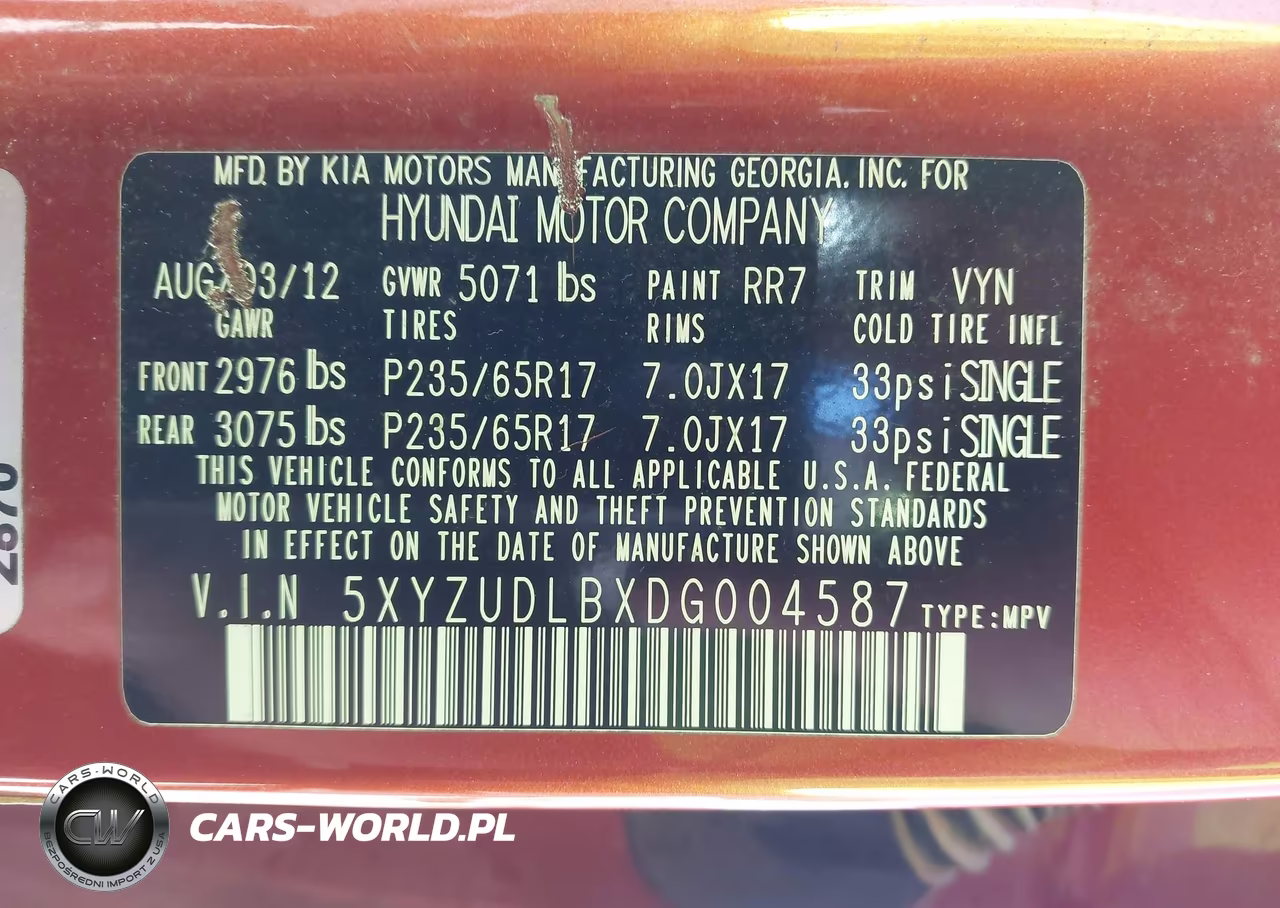 2013 Hyundai Santa Fe Sport VIN:5XYZUDLBXDG004587 - 9