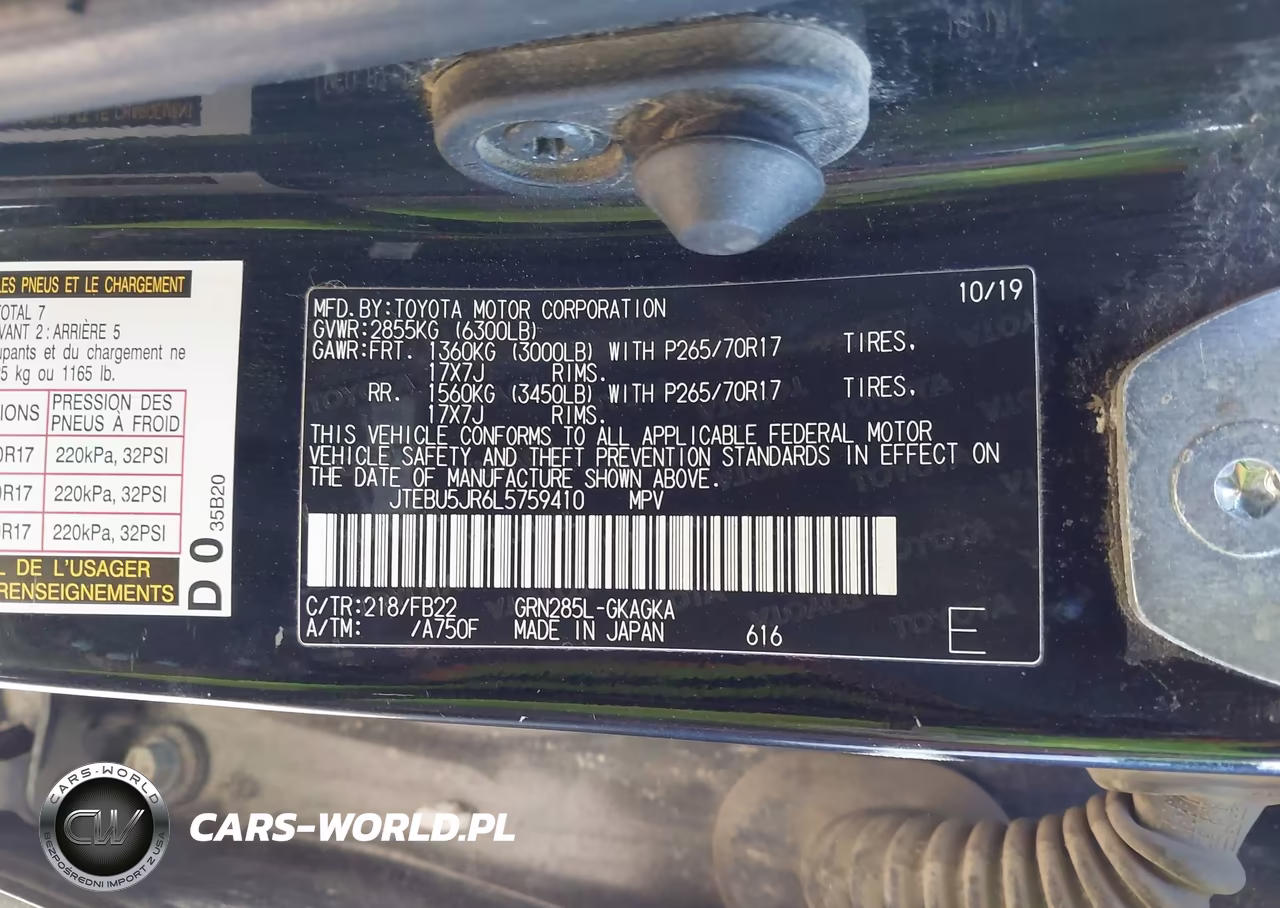 2020 Toyota 4Runner Sr5 VIN:JTEBU5JR6L5759410 - 9