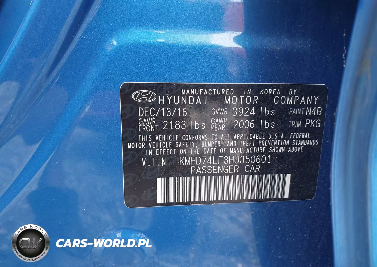 2017 Hyundai Elantra Se VIN:KMHD74LF3HU350601 - 9