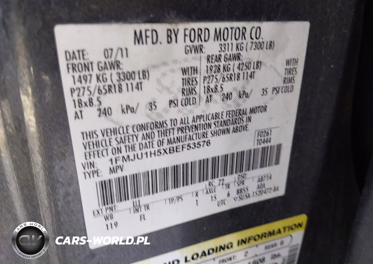 2011 Ford Expedition Xlt VIN:1FMJU1H5XBEF53576 - 9