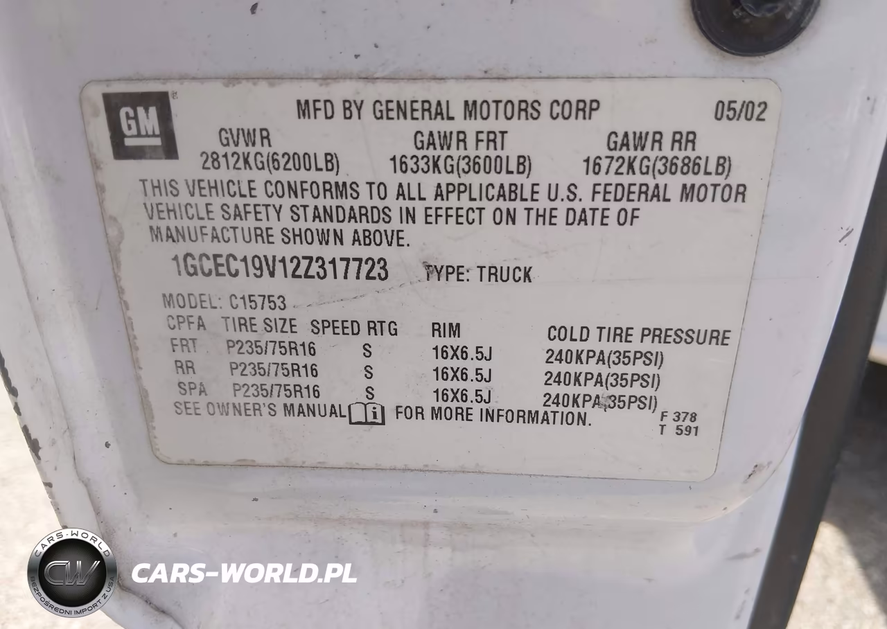 2002 Chevrolet Silverado 1500 VIN:1GCEC19V12Z317723 - 9
