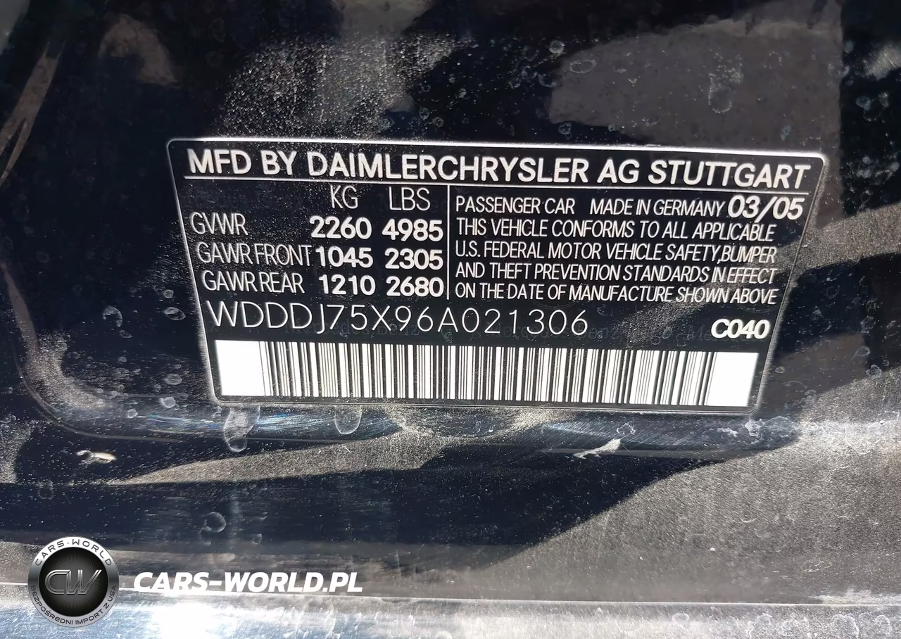 2006 Mercedes-Benz Cls 500 VIN:WDDDJ75X96A021306 - 9