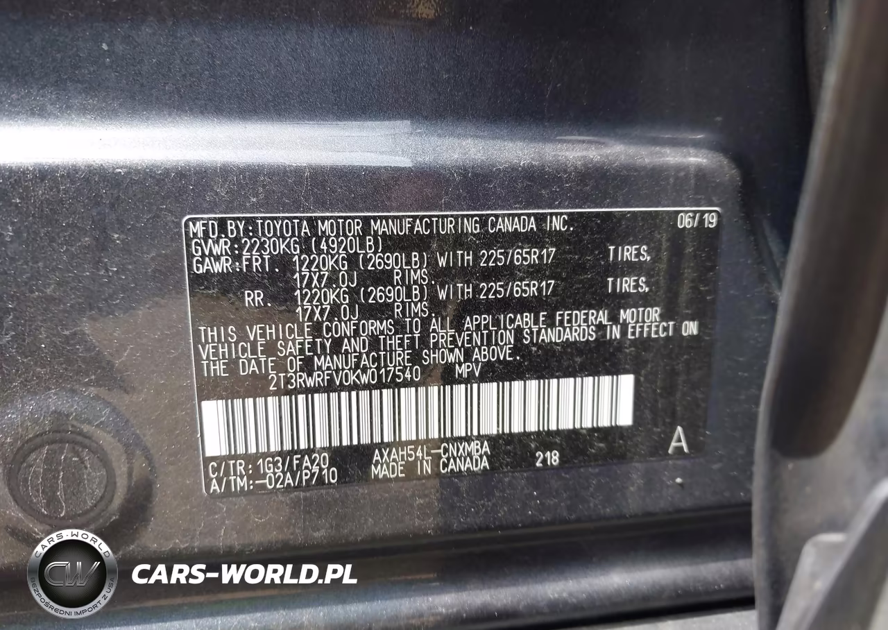 2019 Toyota Rav4 Hybrid Xle VIN:2T3RWRFV0KW017540 - 9