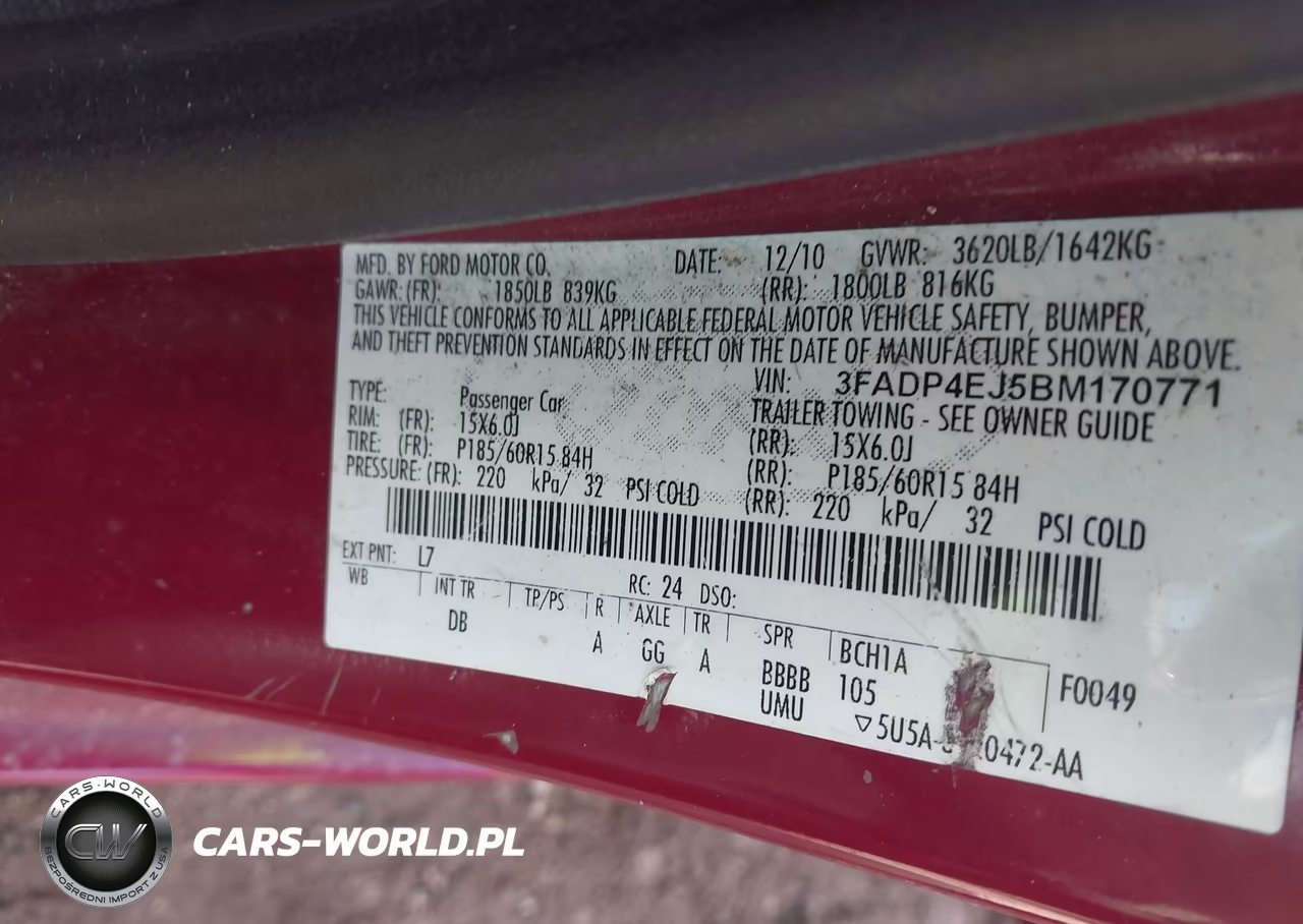 2011 Ford Fiesta Se VIN:3FADP4EJ5BM170771 - 9