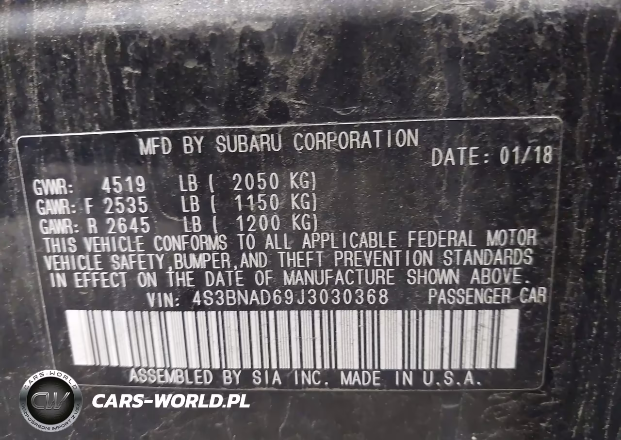 2018 Subaru Legacy 2.5I Premium VIN:4S3BNAD69J3030368 - 9