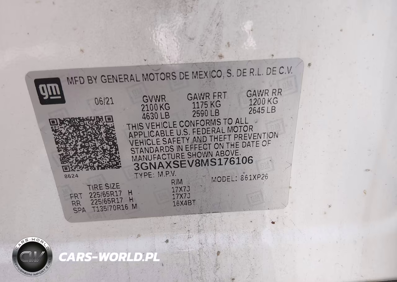 2021 Chevrolet Equinox Awd Ls VIN:3GNAXSEV8MS176106 - 9