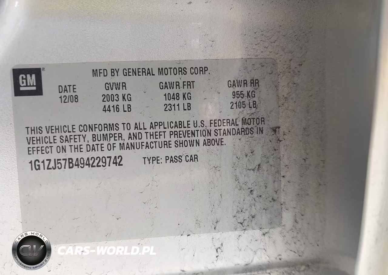 2009 Chevrolet Malibu Lt VIN:1G1ZJ57B494229742 - 9
