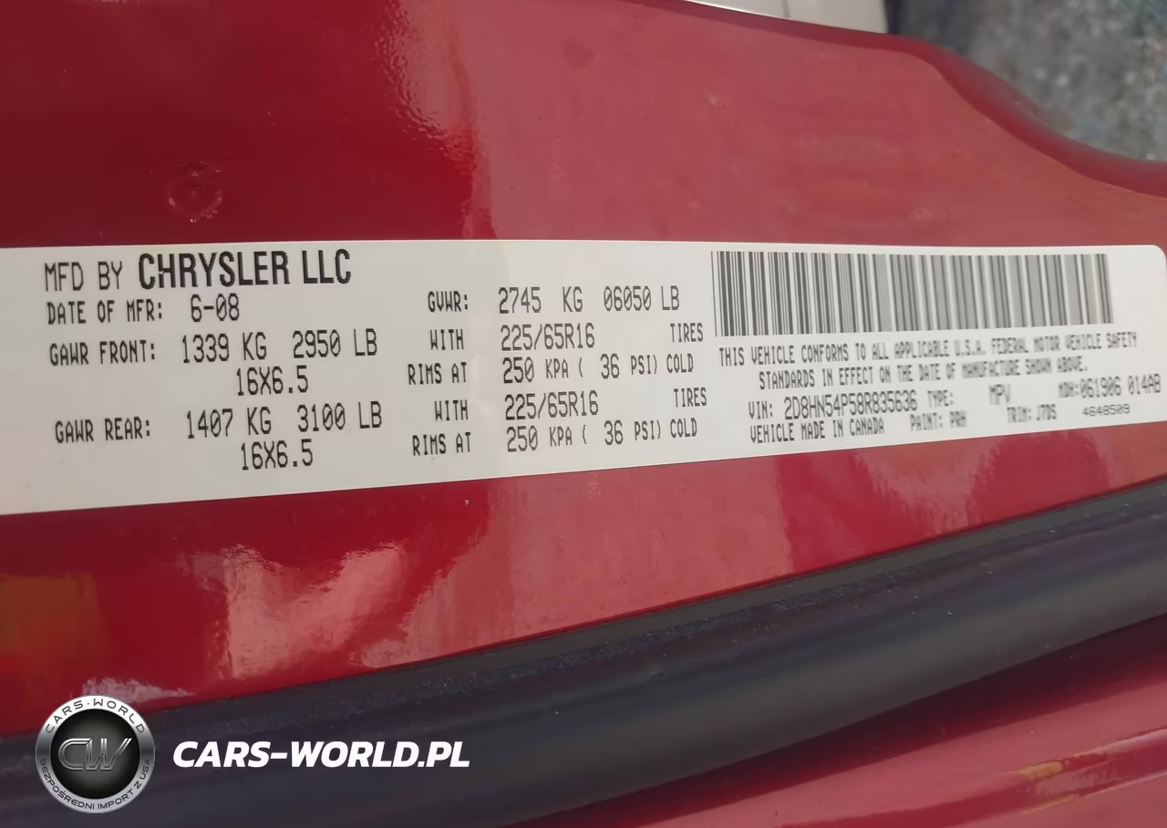 2008 Dodge Grand Caravan Sxt VIN:2D8HN54P58R835636 - 9