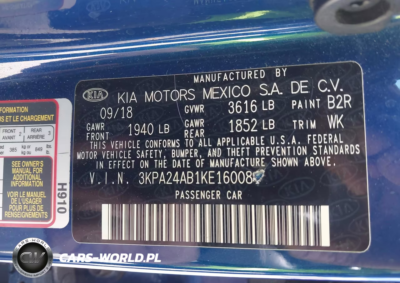 2019 Kia Rio S VIN:3KPA24AB1KE160081 - 9
