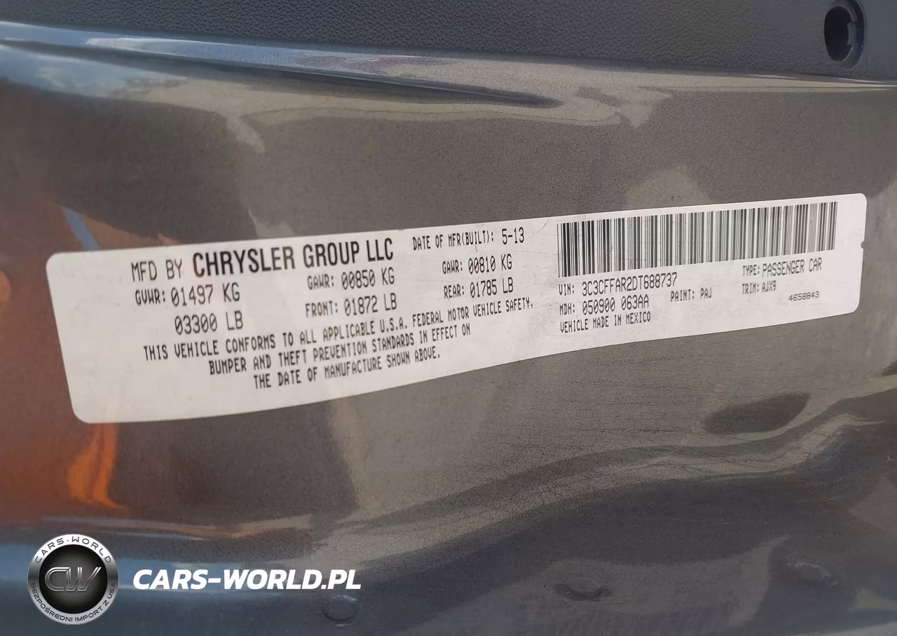 2013 Fiat 500 Pop VIN:3C3CFFAR2DT688737 - 9