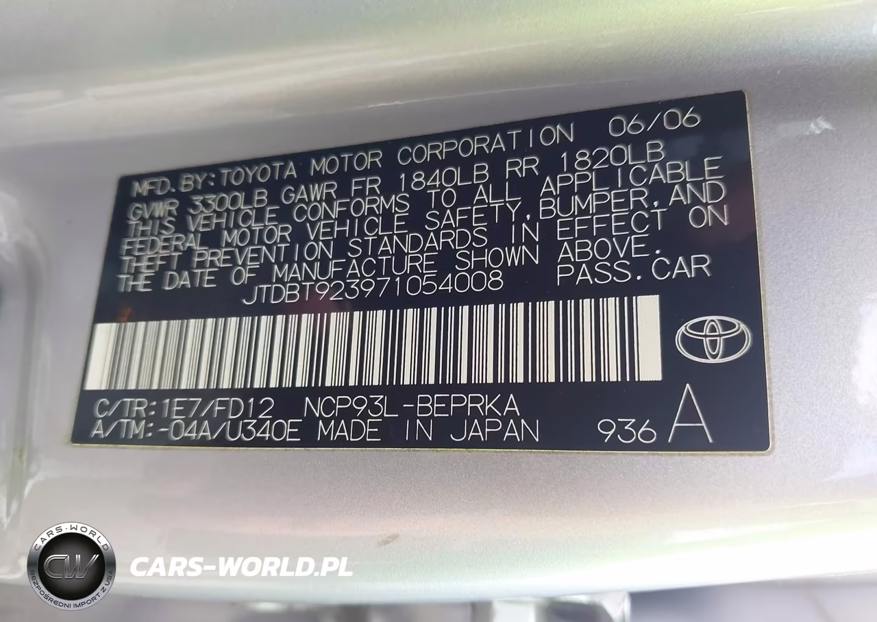2007 Toyota Yaris VIN:JTDBT923971054008 - 9