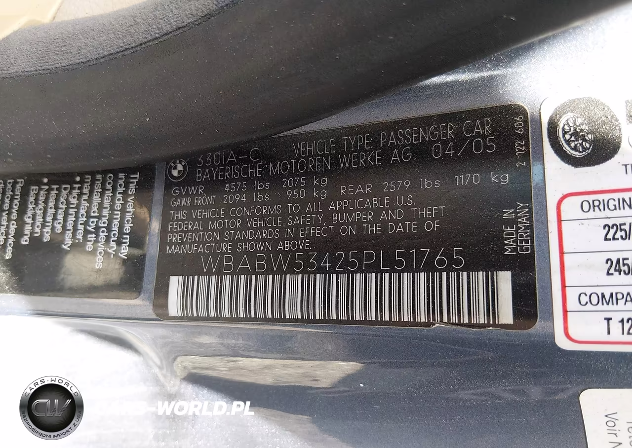 2005 BMW 330Ci VIN:WBABW53425PL51765 - 9