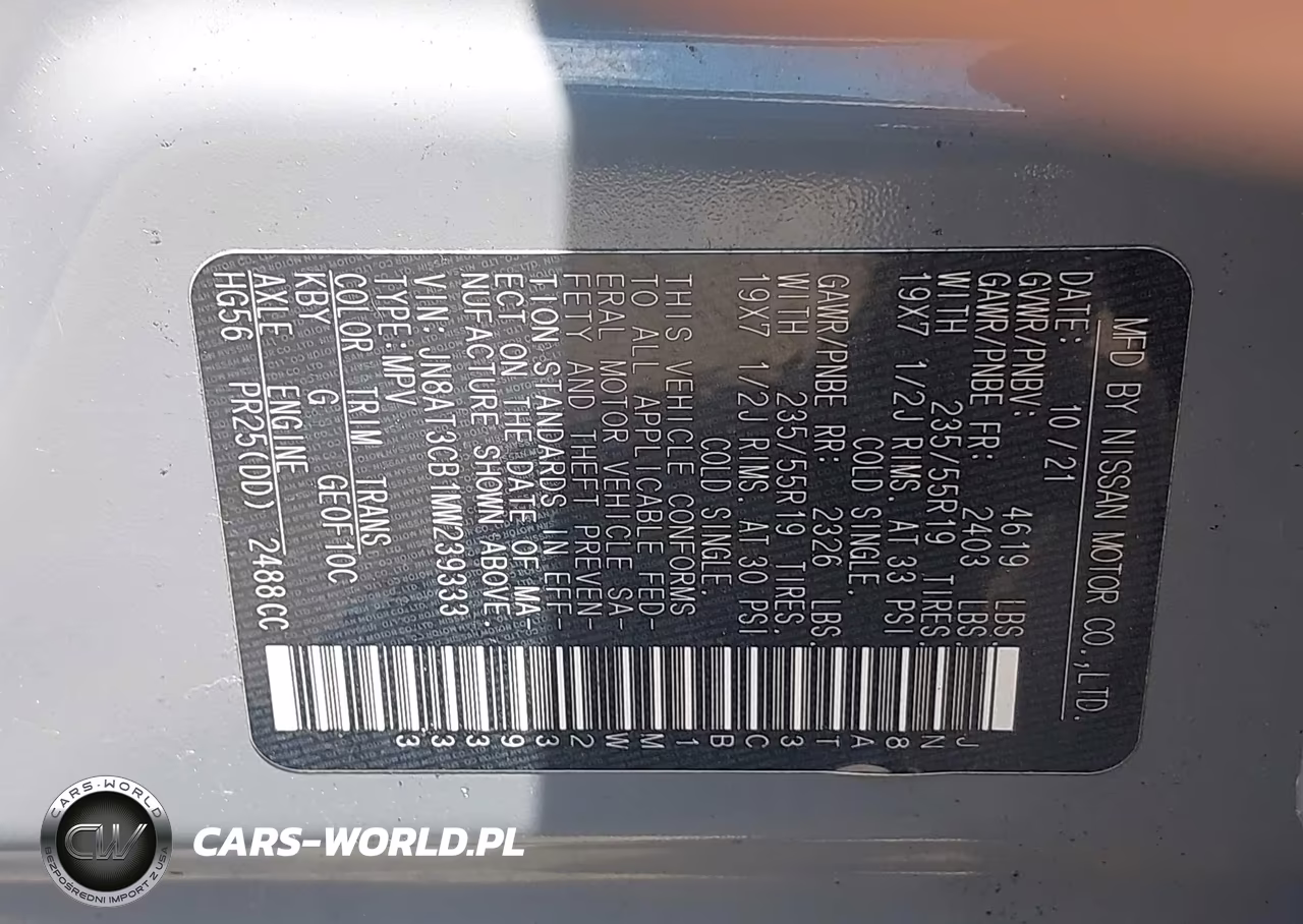 2021 Nissan Rogue Sl Intelligent Awd VIN:JN8AT3CB1MW239333 - 9