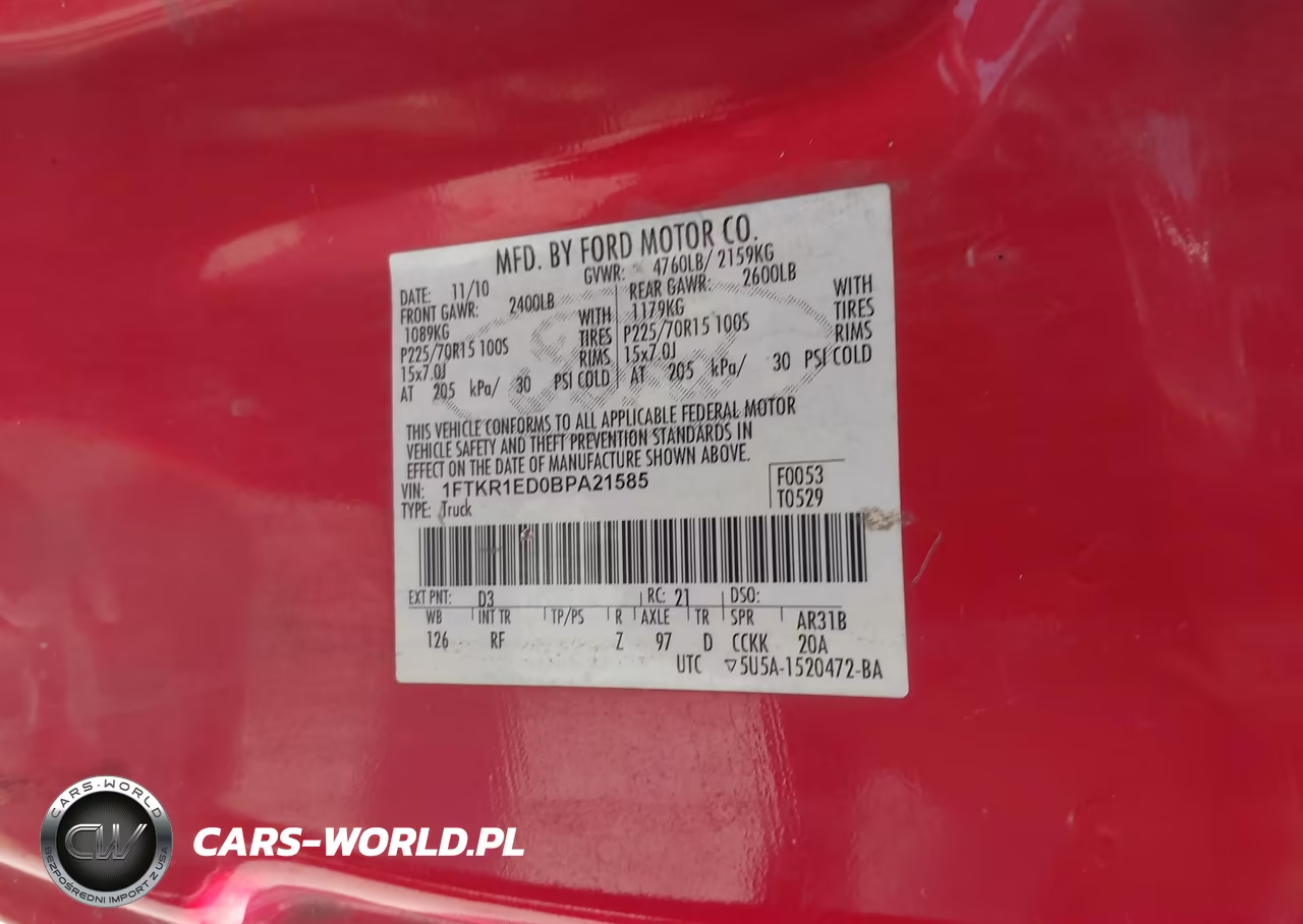 2011 Ford Ranger Xlt VIN:1FTKR1ED0BPA21585 - 9