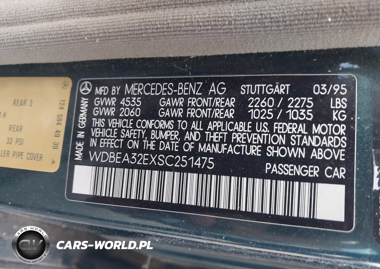 1995 Mercedes-Benz E 320 Base-320 Special VIN:WDBEA32EXSC251475 - 9