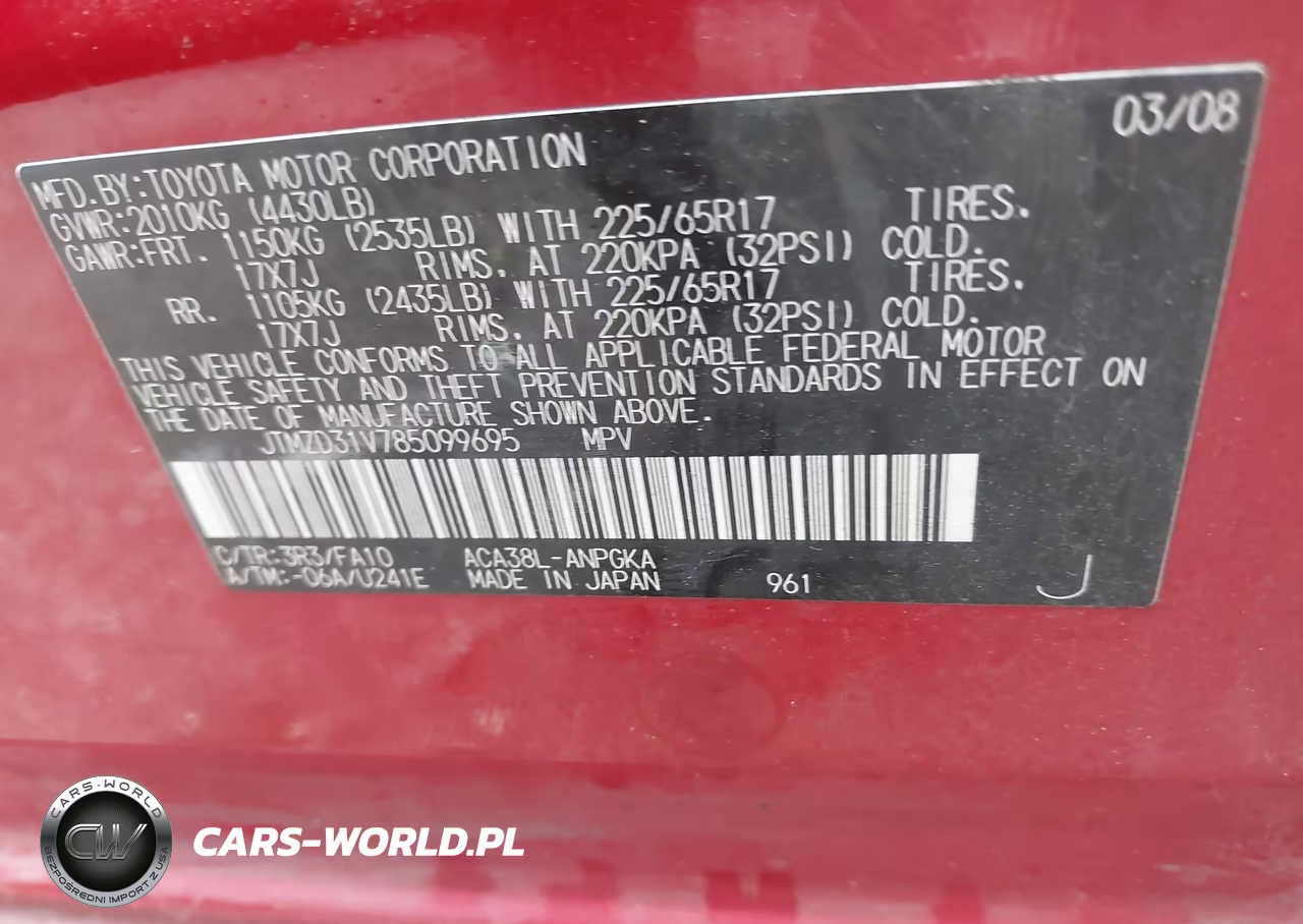 2008 Toyota Rav4 Limited VIN:JTMZD31V785099695 - 9