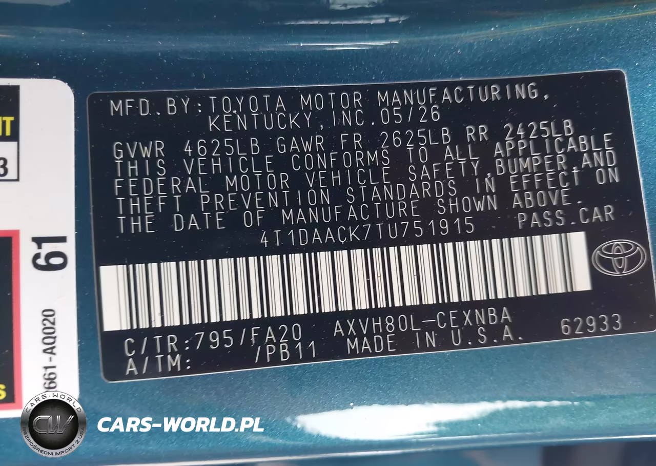 2026 Toyota Camry Le VIN:4T1DAACK7TU751915 - 9