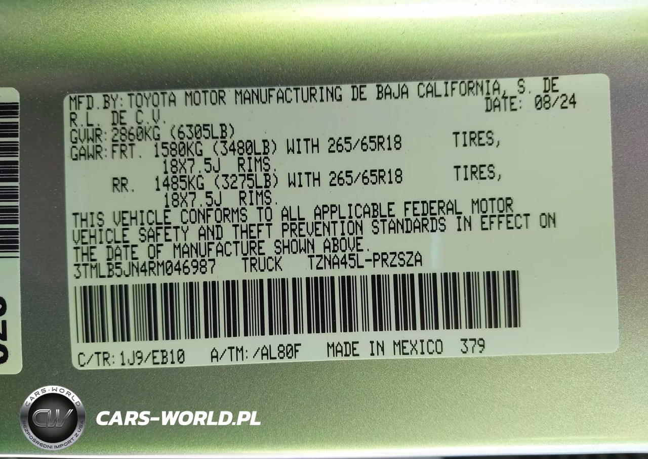 2024 Toyota Tacoma Limited VIN:3TMLB5JN4RM046987 - 9