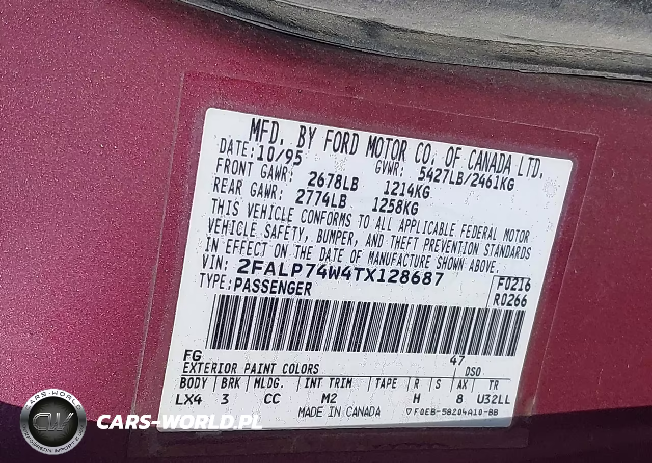 1996 Ford Crown Victoria Lx VIN:2FALP74W4TX128687 - 9