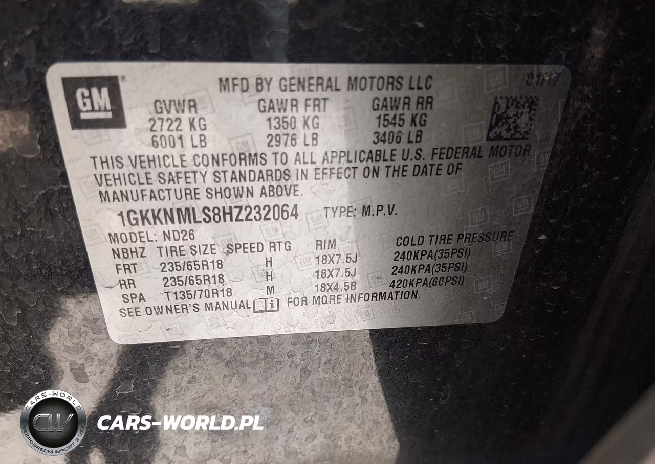 2017 GMC Acadia Slt-1 VIN:1GKKNMLS8HZ232064 - 9