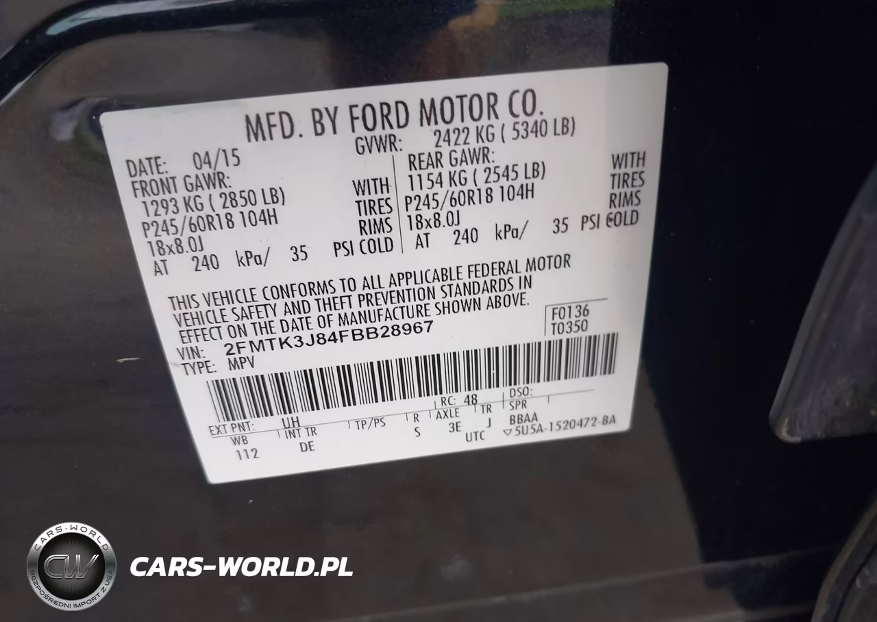 2015 Ford Edge Sel VIN:2FMTK3J84FBB28967 - 9