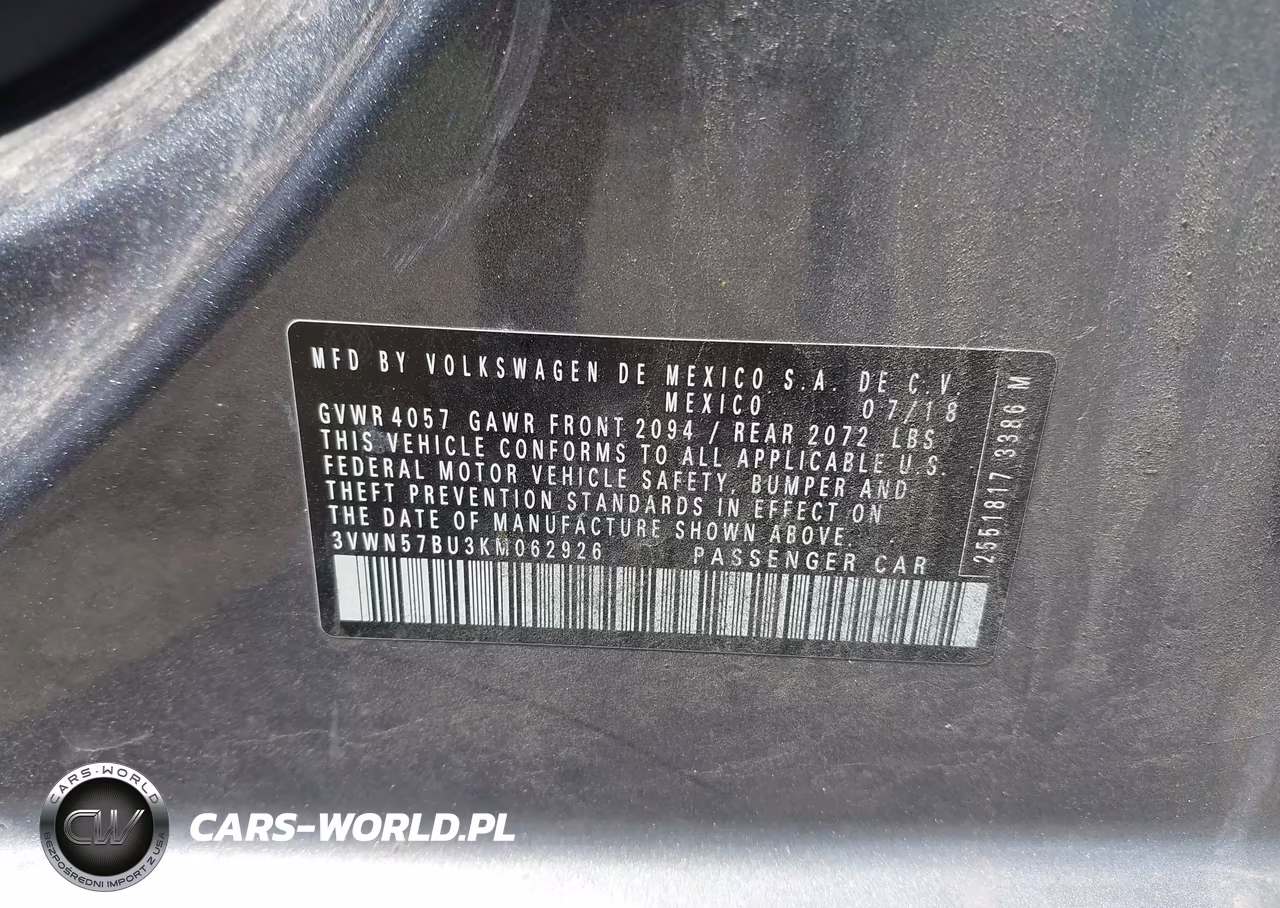 2019 Volkswagen Jetta 1.4T S VIN:3VWN57BU3KM062926 - 9