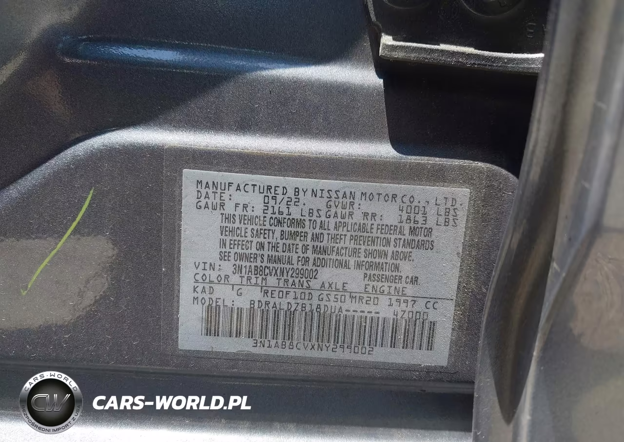 2022 Nissan Sentra Sv Xtronic Cvt VIN:3N1AB8CVXNY299002 - 9