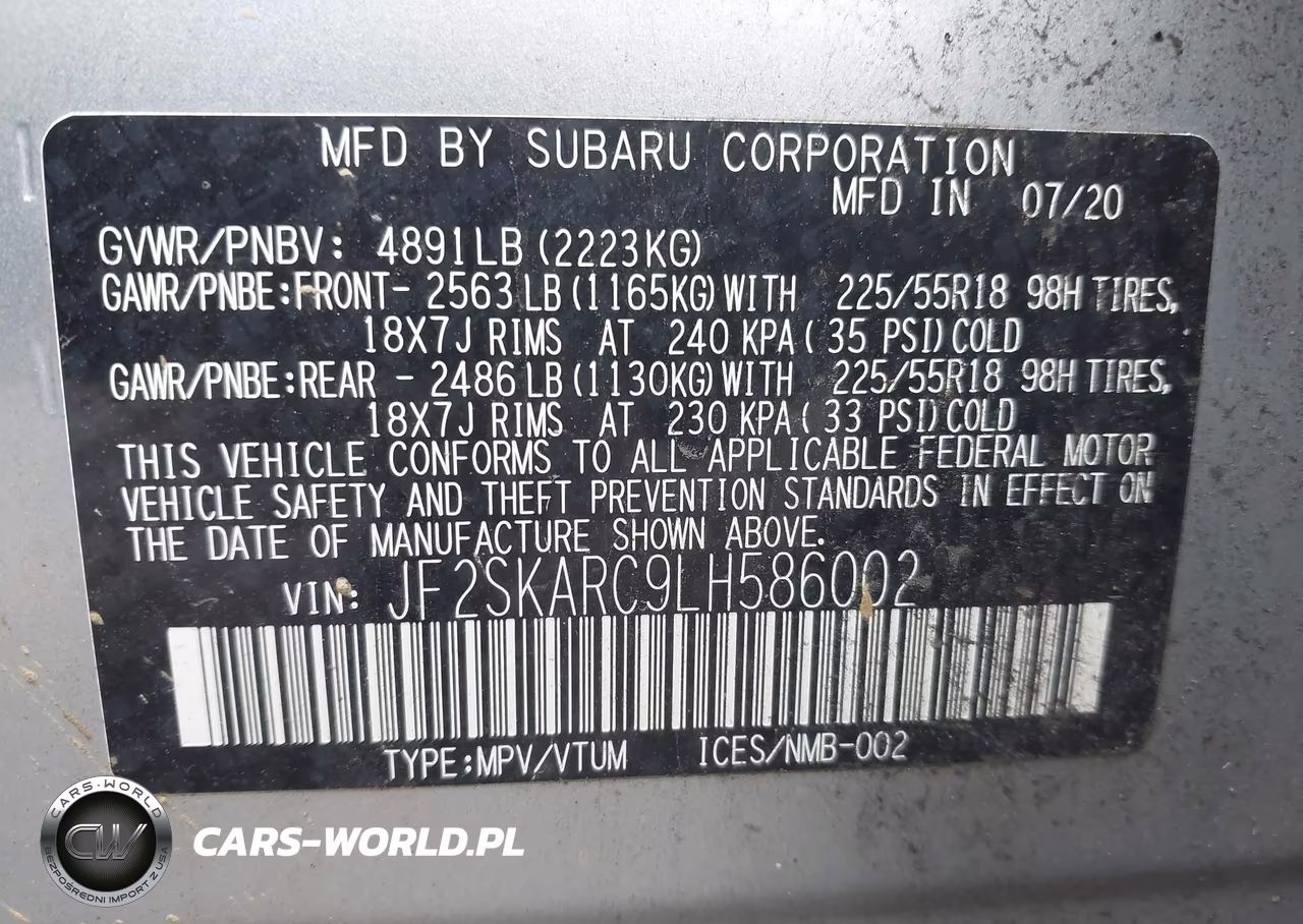 2020 Subaru Forester Sport VIN:JF2SKARC9LH586002 - 9