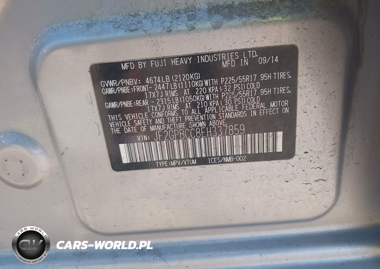 2014 Subaru Xv Crosstrek Hybrid 2.0I VIN:JF2GPBCC8EH337859 - 9