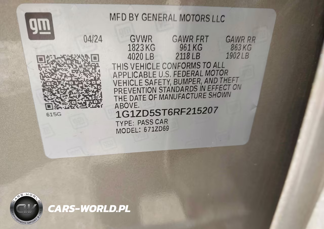 2024 Chevrolet Malibu Fwd 1Lt VIN:1G1ZD5ST6RF215207 - 9