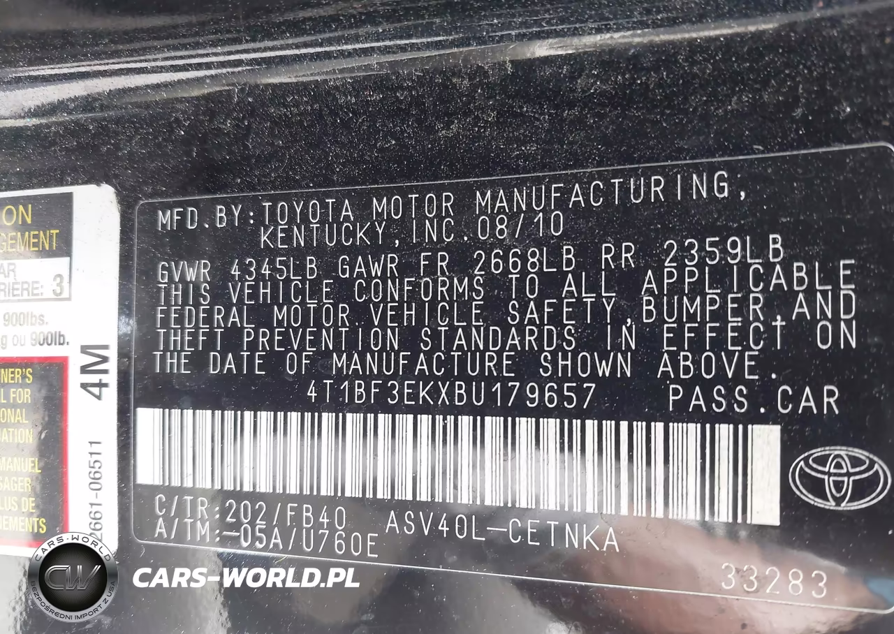 2011 Toyota Camry Le VIN:4T1BF3EKXBU179657 - 9
