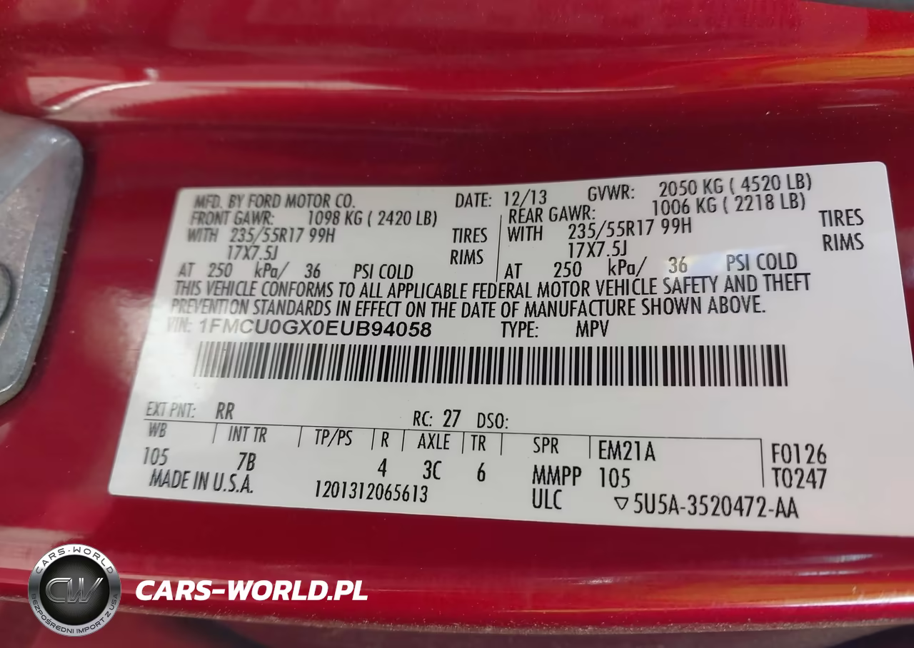 2014 Ford Escape Se VIN:1FMCU0GX0EUB94058 - 9