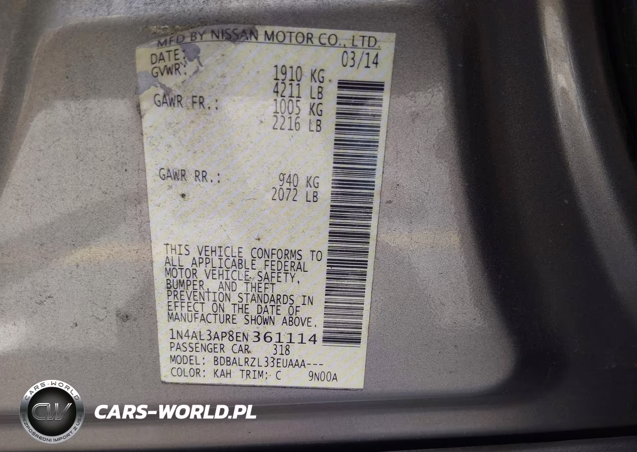 2014 Nissan Altima 2.5 S VIN:1N4AL3AP8EN361114 - 9